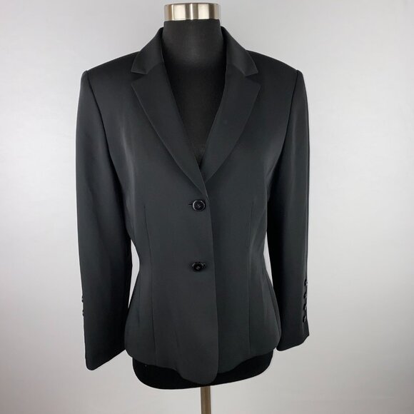 Kasper ASL Blazer Jacket Womens Black Office Job Professional Career Work 8 - Picture 1 of 7